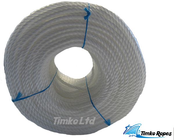 Polypropylene rope - 6mm Dia White x 220m Coil